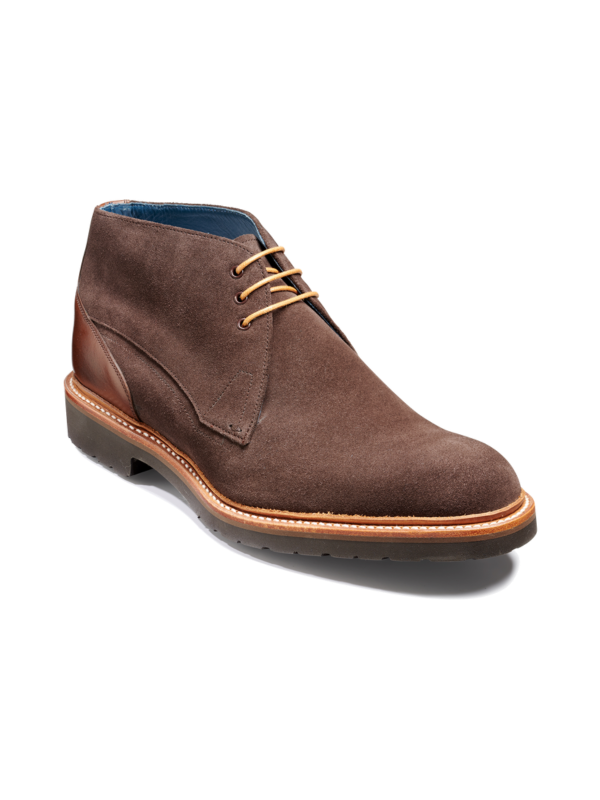 BARKER Bronx Chocolate Suede Boots Wolf West Menswear
