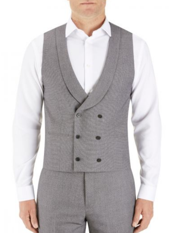Skopes Harcourt Silver Double Breasted Waistcoat