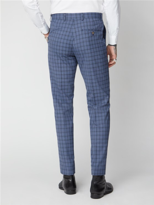 Gibson London Blue Check Trousers