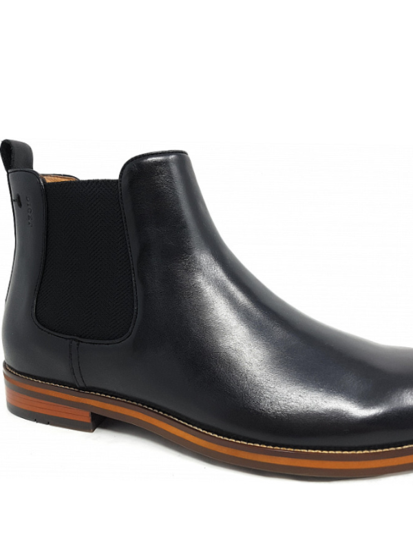 Digel Black Leather Chelsea Boots
