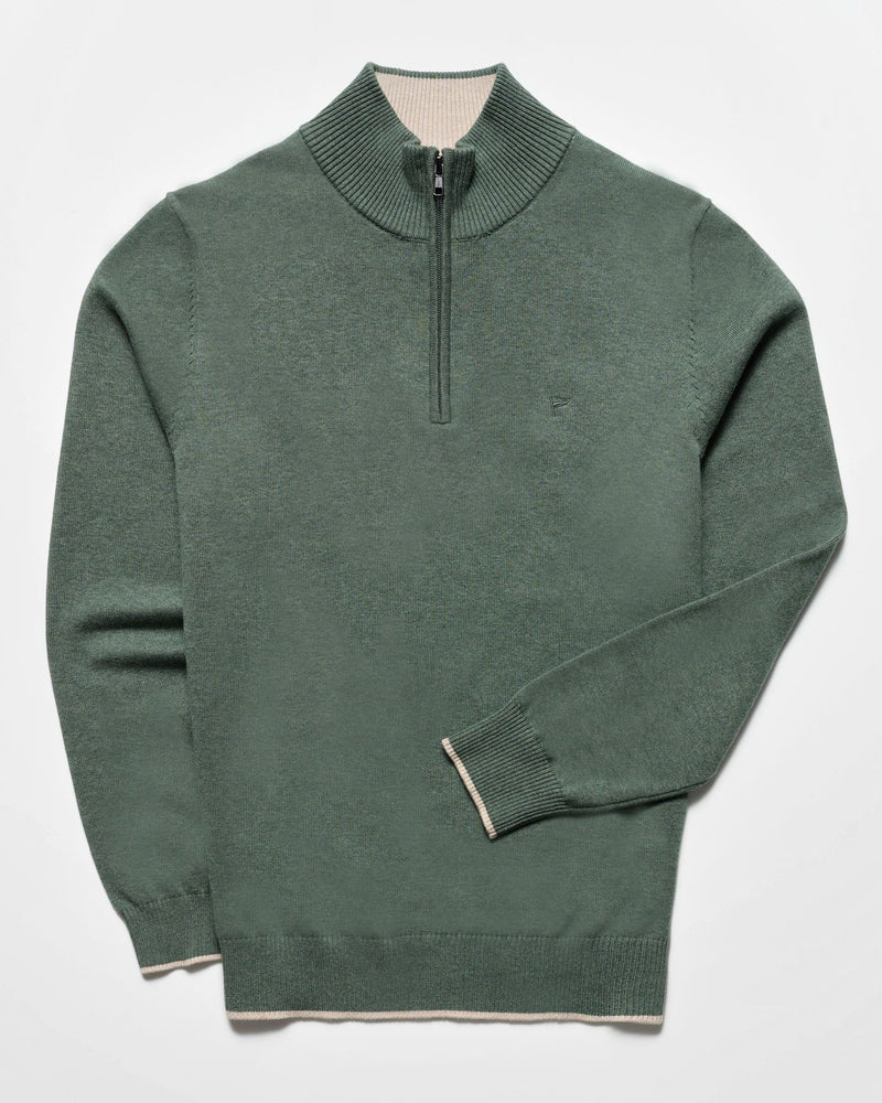 CAMPBELL GREEN MELANGE 1/4 ZIP