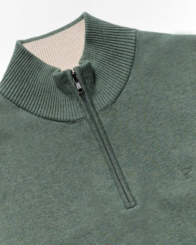 CAMPBELL GREEN MELANGE 1/4 ZIP