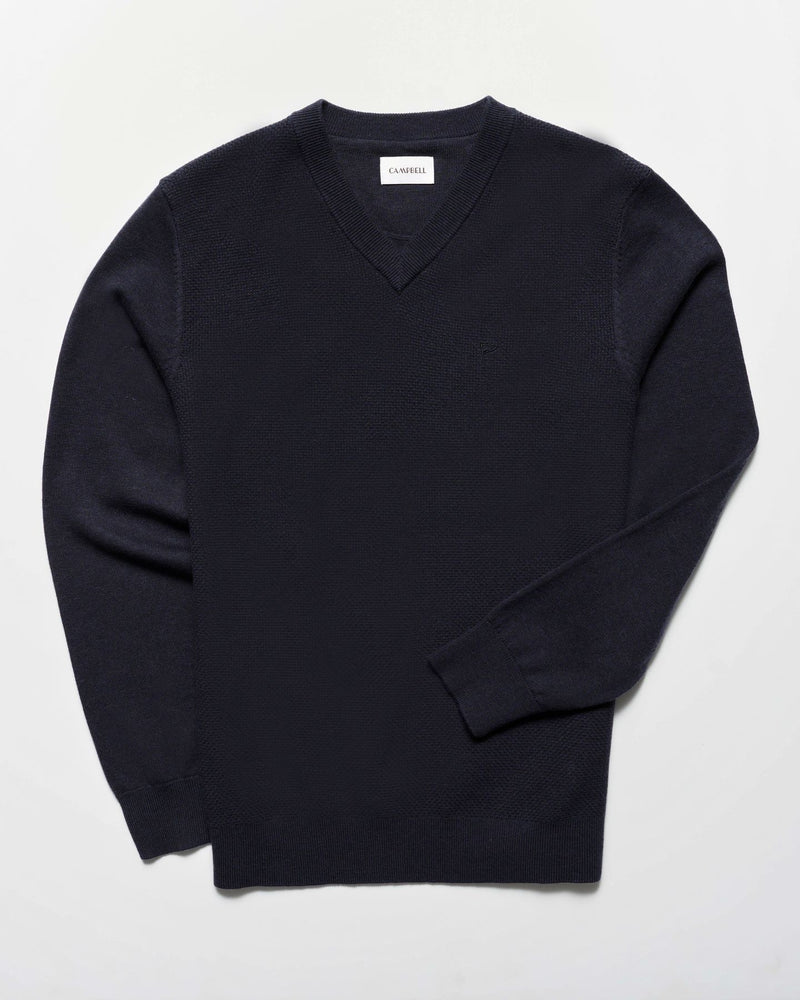 CAMPBELL NIGHT SKY MELANGE V-NECK SWEATER