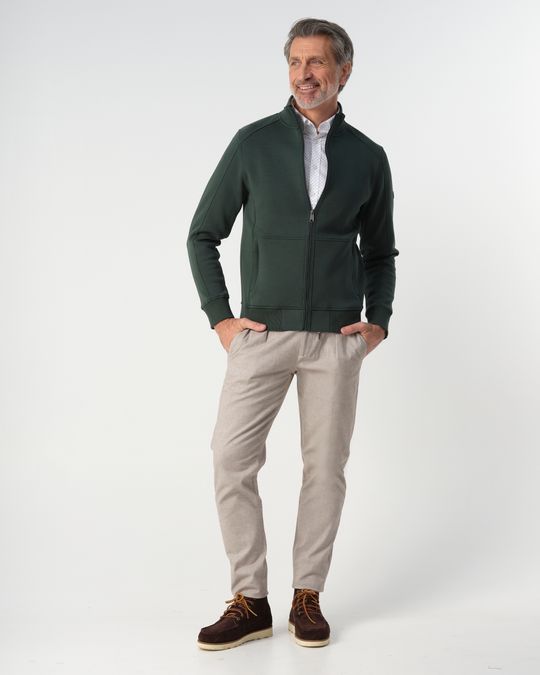 CAMPBELL DARK GREEN FULL ZIP CARDIGAN
