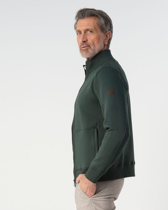 CAMPBELL DARK GREEN FULL ZIP CARDIGAN