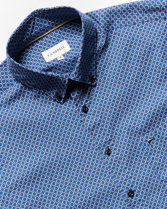CAMPBELL MEDIEVAL BLUE  PRINTED SHIRT