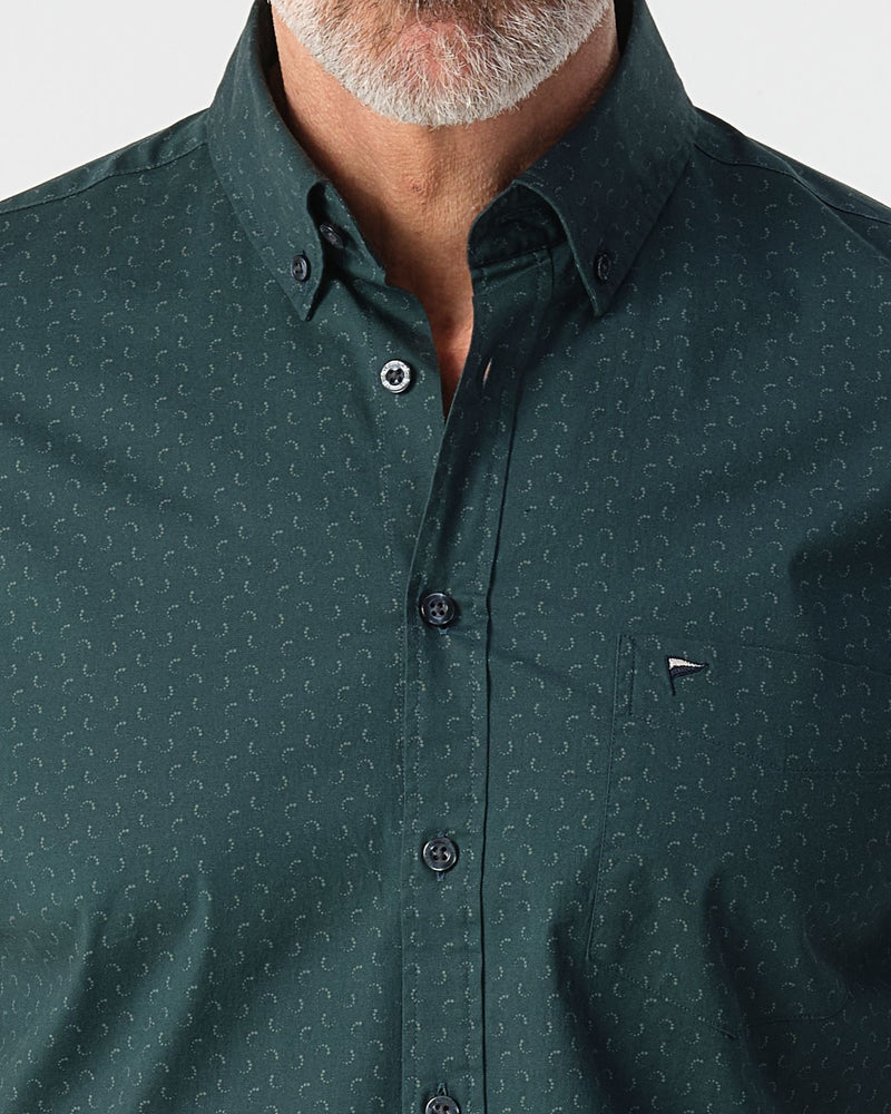 CAMPBELL DARK GREEN  PRINTED SHIRT