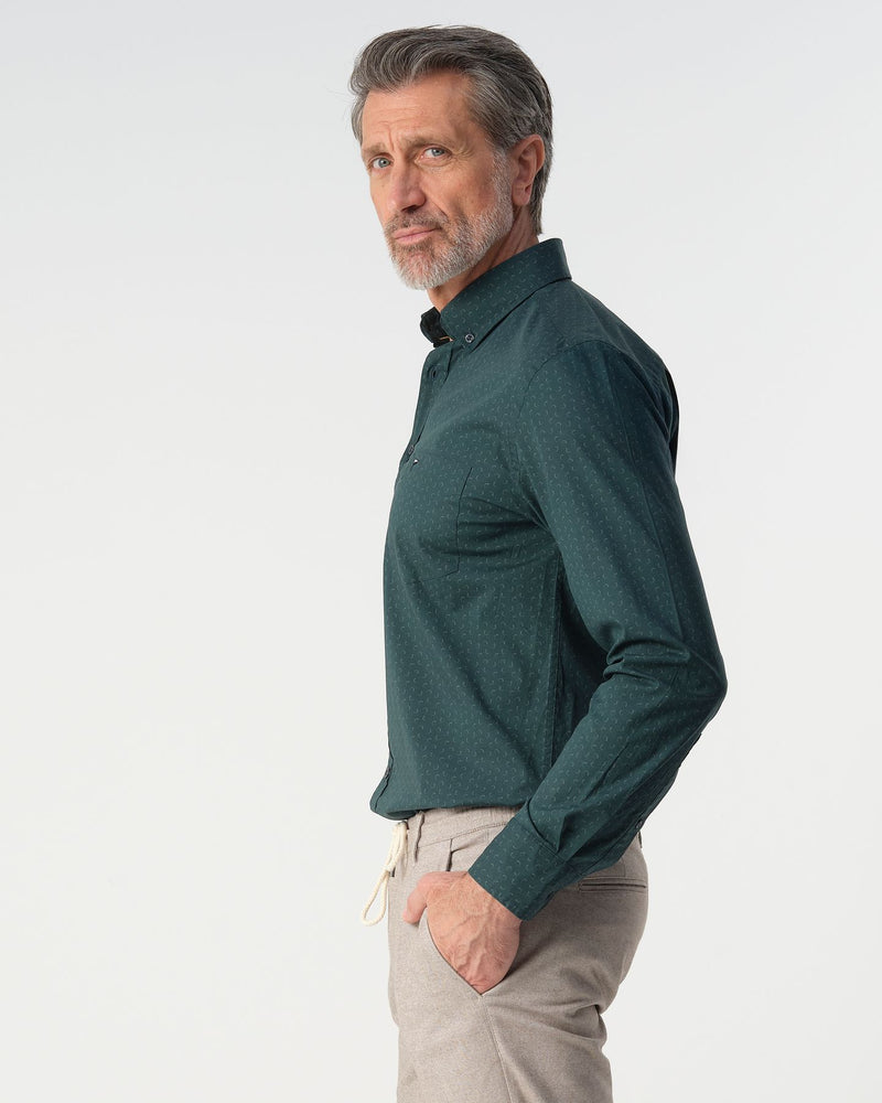 CAMPBELL DARK GREEN  PRINTED SHIRT