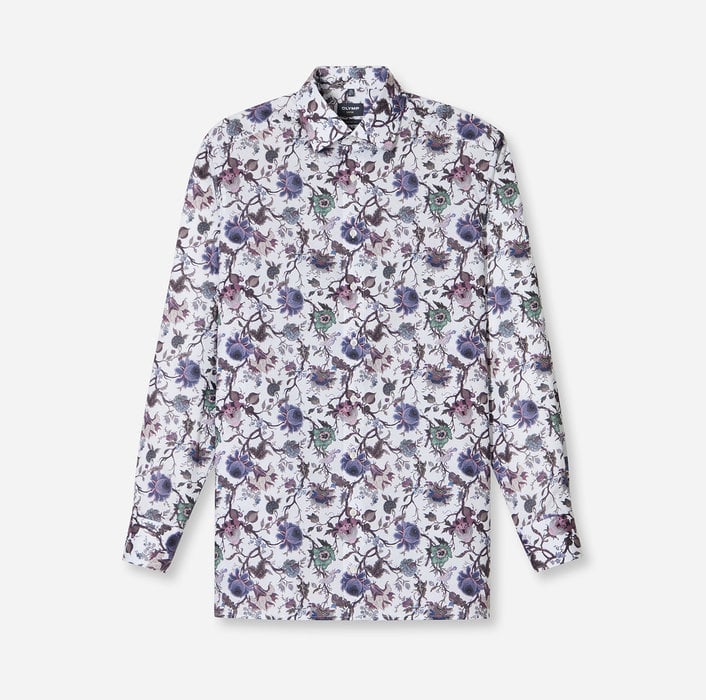 OLYMP LUXOR MODERN FIT WHITE PRINT SHIRT