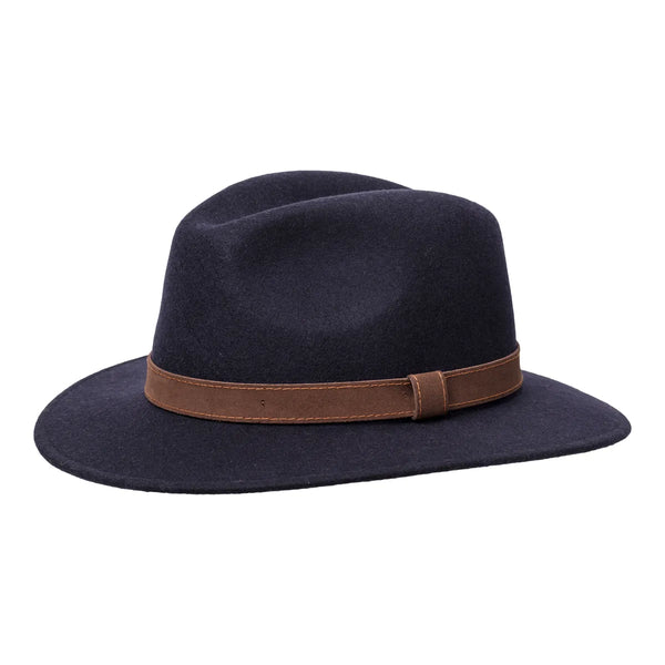 Wigens NAVY FELT FEDORA HAT