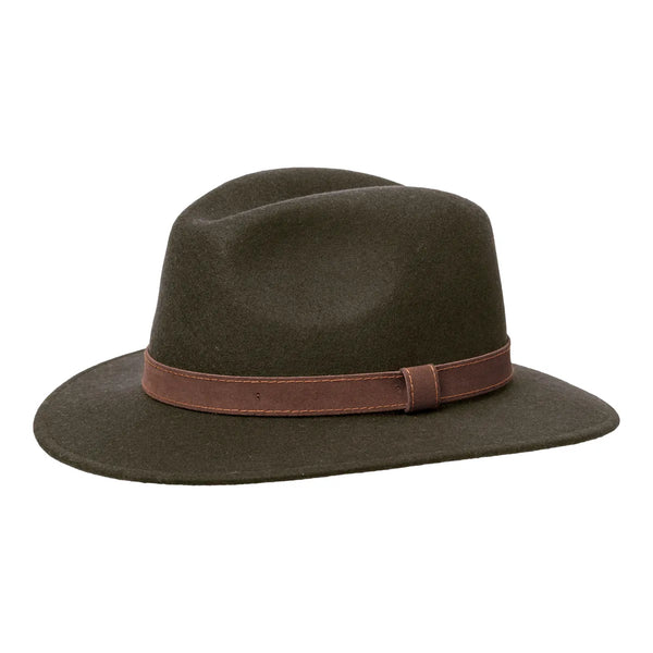 Wigens Dark Green FELT FEDORA HAT