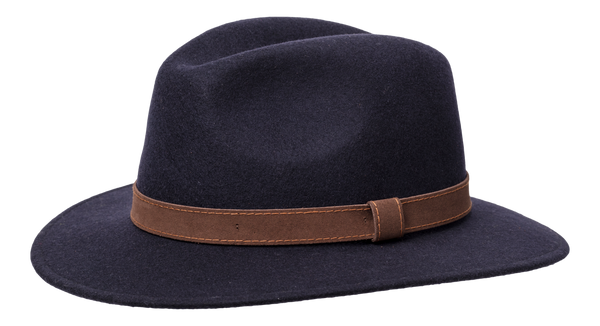 Wigens NAVY FELT FEDORA HAT