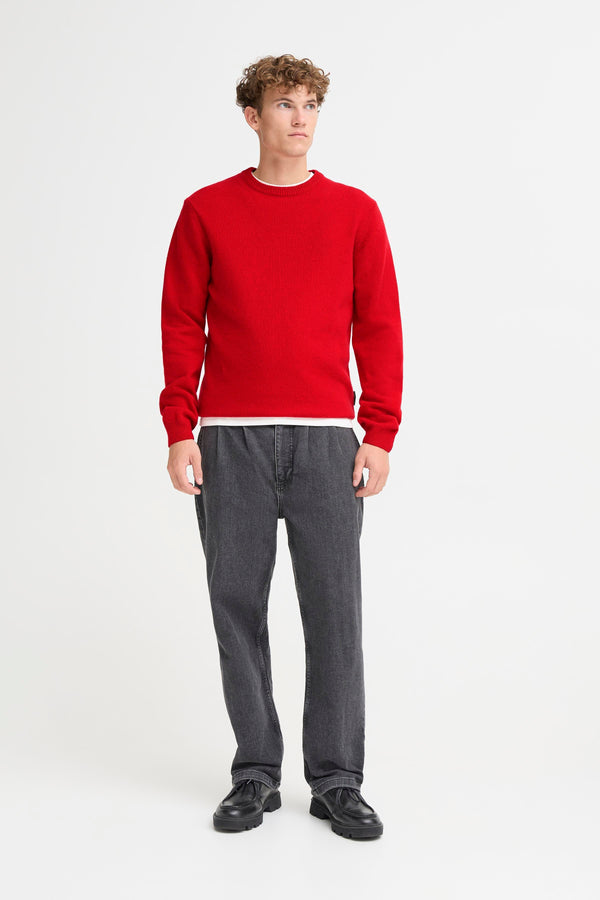 Casual Friday Ribbon Red Lambswool Crewneck