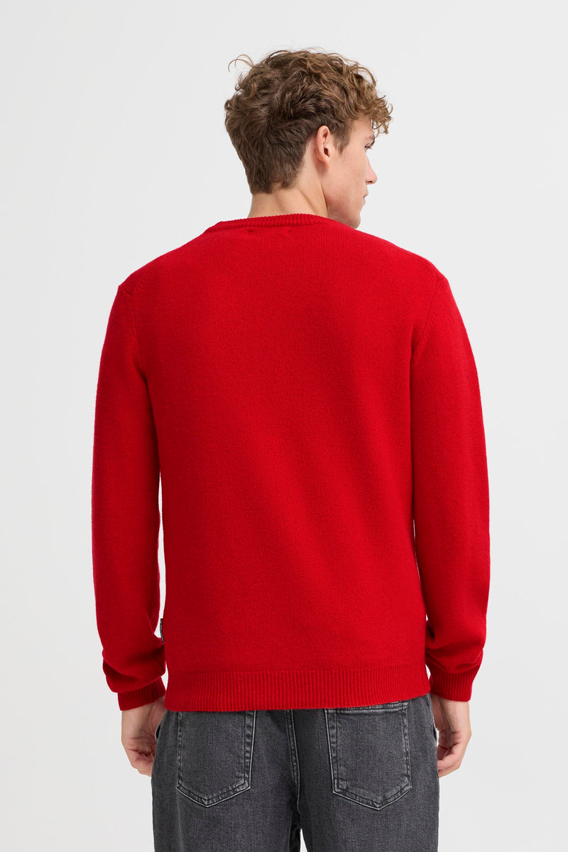 Casual Friday Ribbon Red Lambswool Crewneck