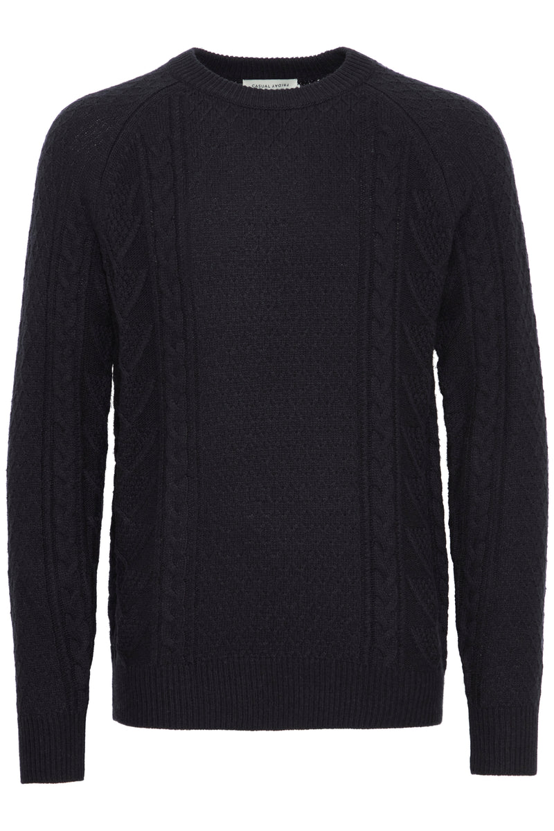 Casual Friday DARK NAVY CABLE KNIT