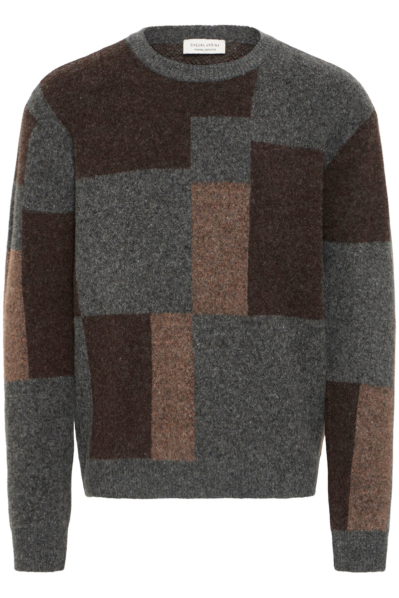 Casual Friday grey/brown Lambswool Crewneck
