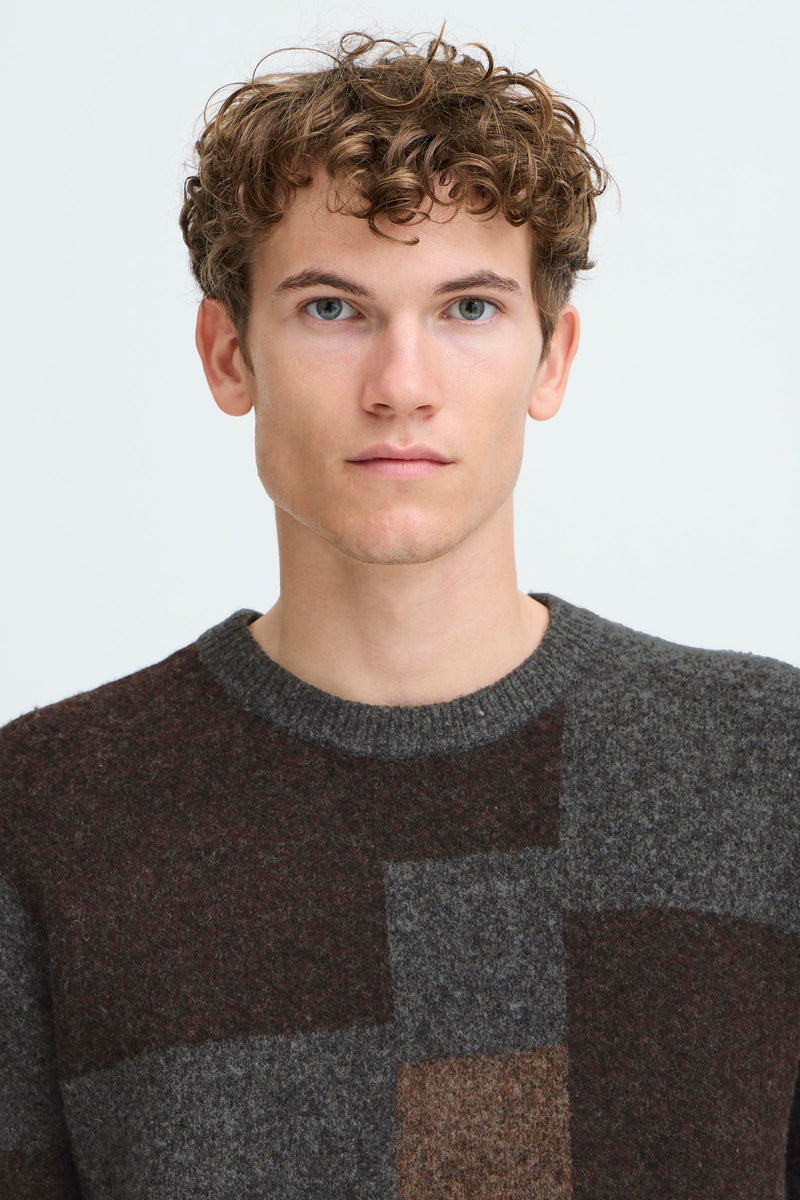 Casual Friday grey/brown Lambswool Crewneck