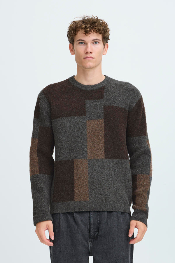 Casual Friday grey/brown Lambswool Crewneck