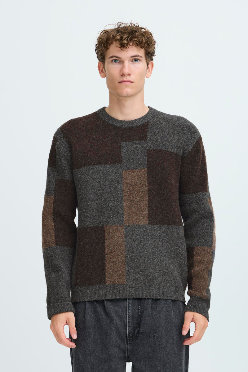Casual Friday grey/brown Lambswool Crewneck