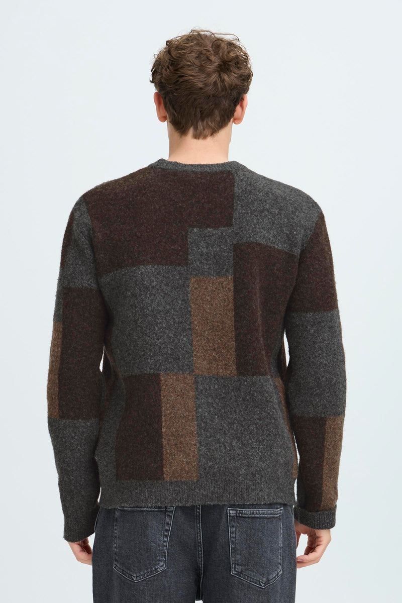 Casual Friday grey/brown Lambswool Crewneck