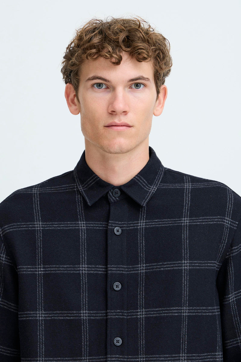 CASUAL FRIDAY NAVY CHECK OVERSHIRT
