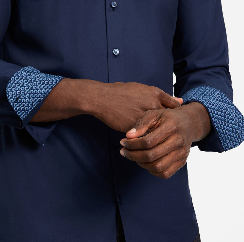 Olymp 24/Seven Navy Body Fit Shirt