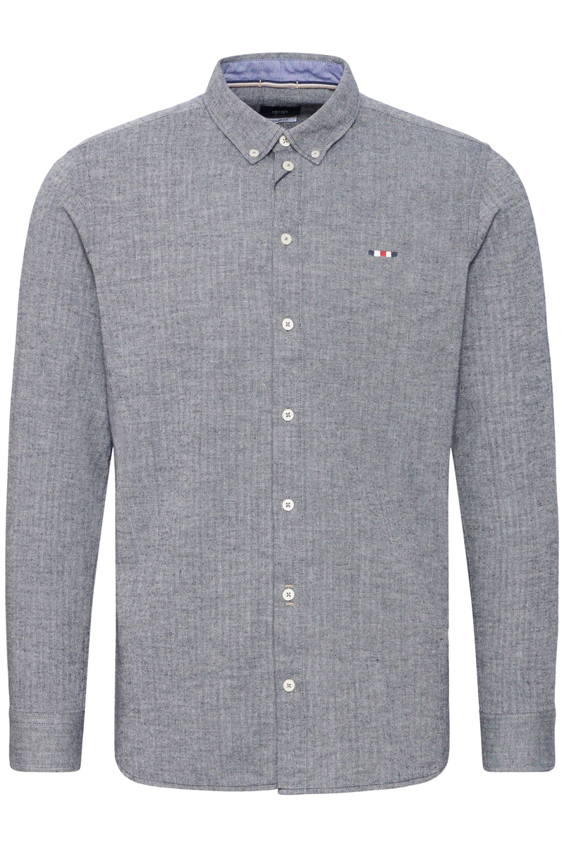 FQ1924 NAVY HERRINGBONE BRUSHED SHIRT