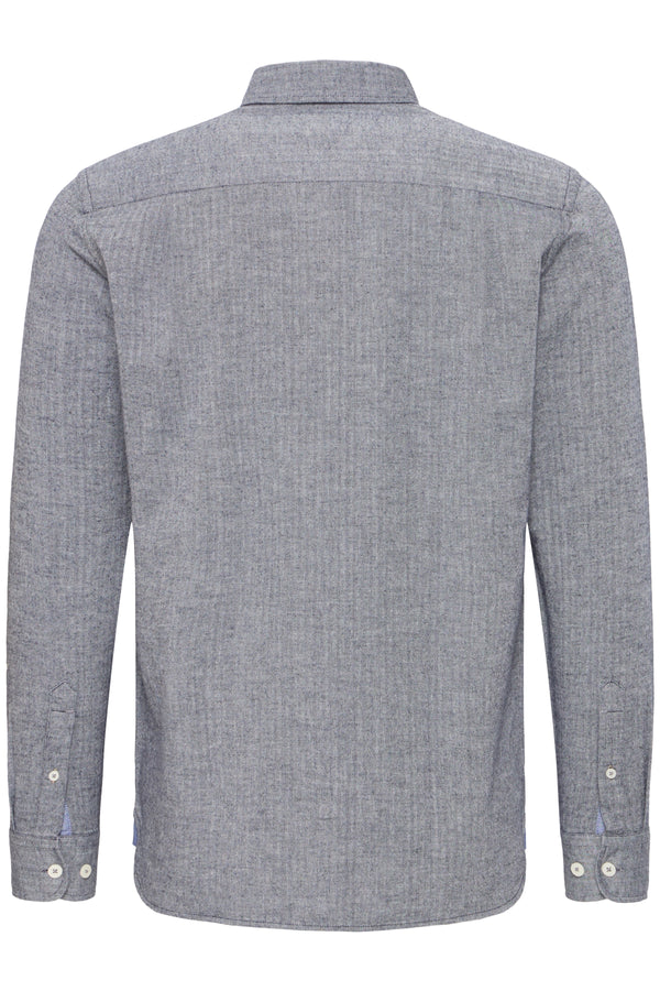 FQ1924 NAVY HERRINGBONE BRUSHED SHIRT