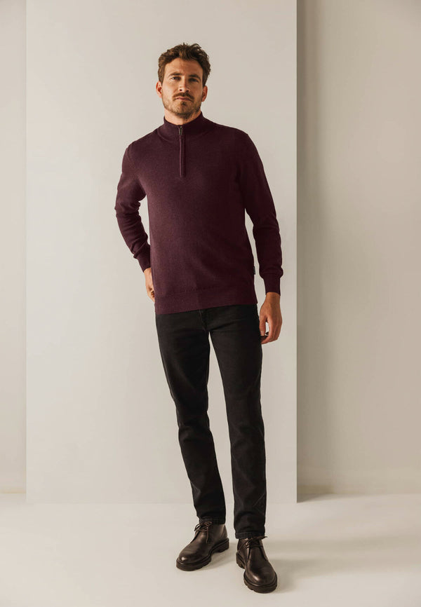 STATE OF ART DEEP BURGUNDY 1/4 ZIP