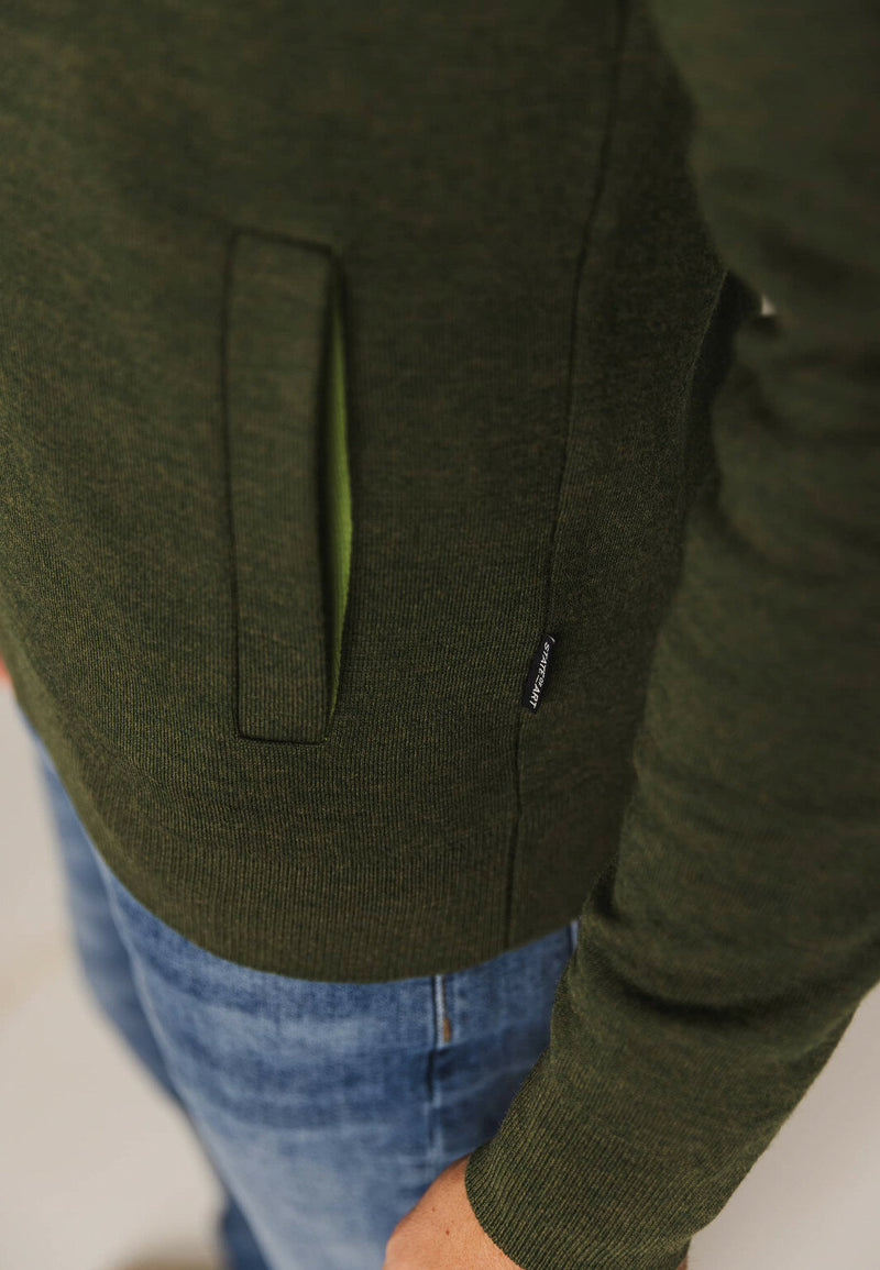 STATE OF ART DARK GREEN DOUBLE FACED FULL ZIP