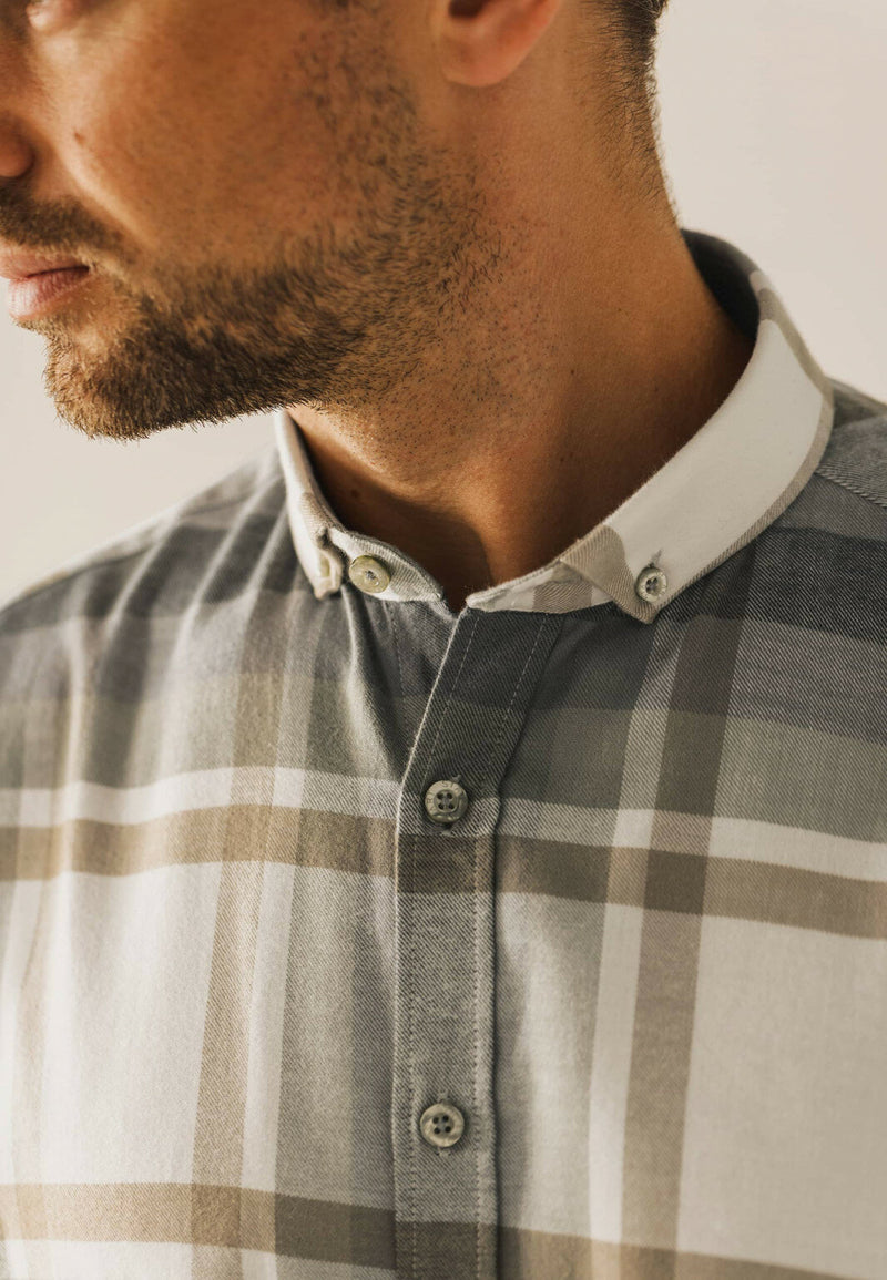 STATE OF ART Grey & Beige Check Shirt