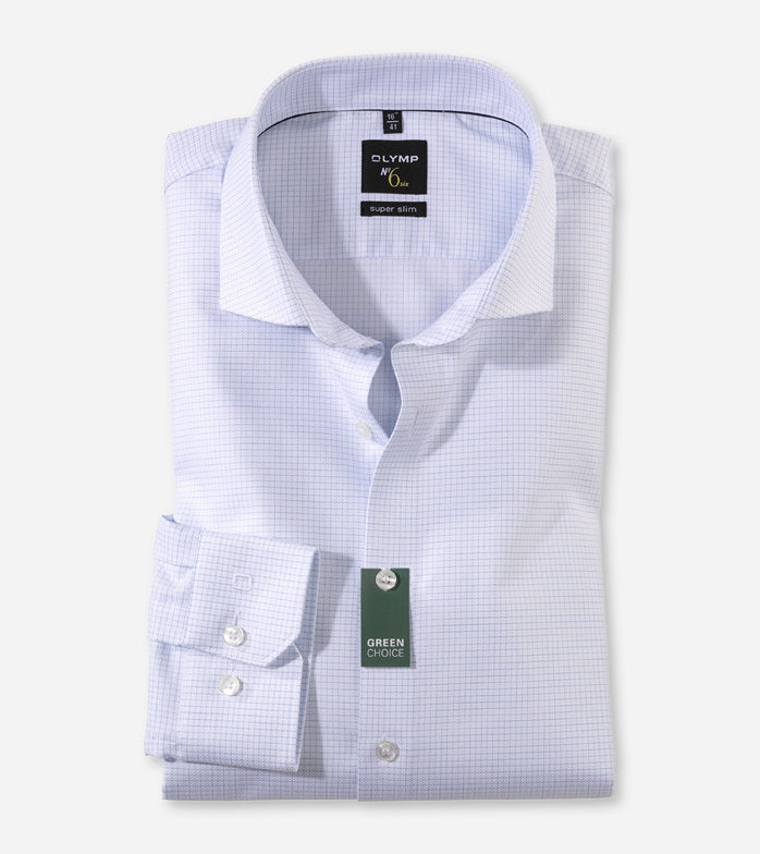 Olymp Super Slim White Check Shirt