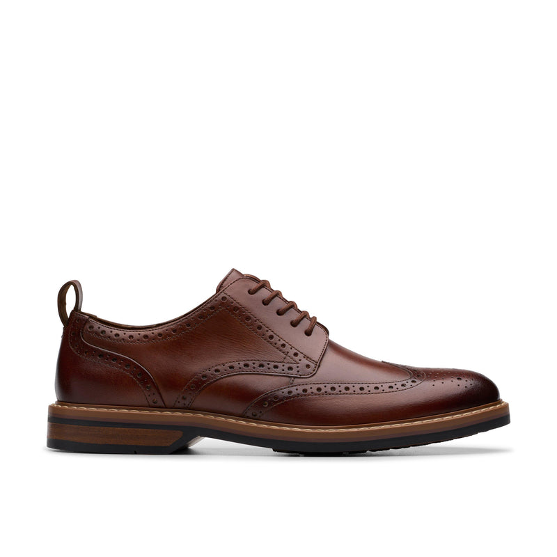 CLARKS TAN leather brogue SHOES