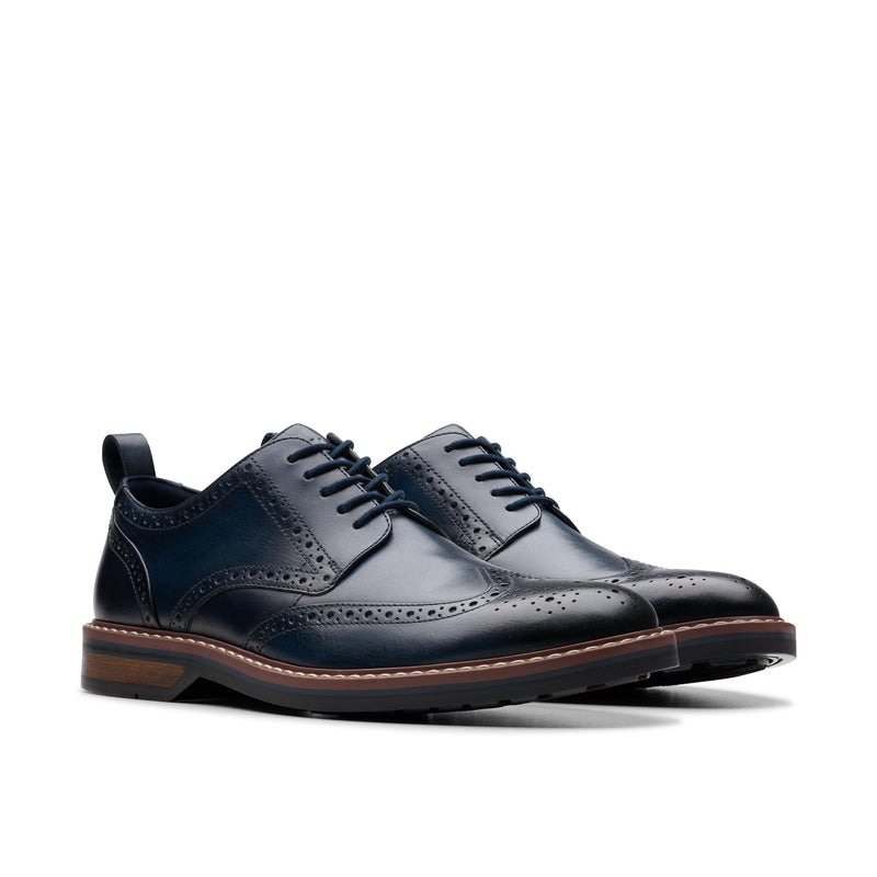 CLARKS navy leather SHOES