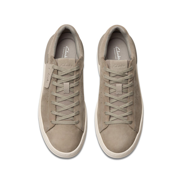 Clarks Grey Nubuck Leather Sneakers