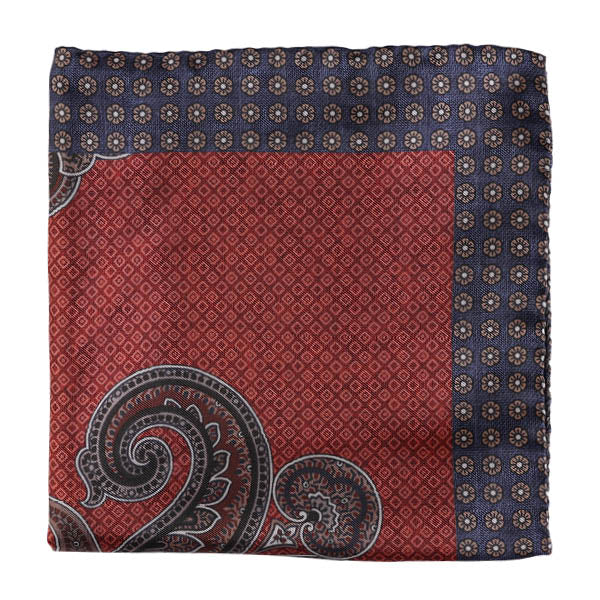 HOUSE OF AMANDA CHRISTENSEN RUST POCKET SQUARE