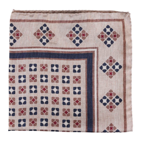 HOUSE OF AMANDA CHRISTENSEN Cream SILK POCKET SQUARE