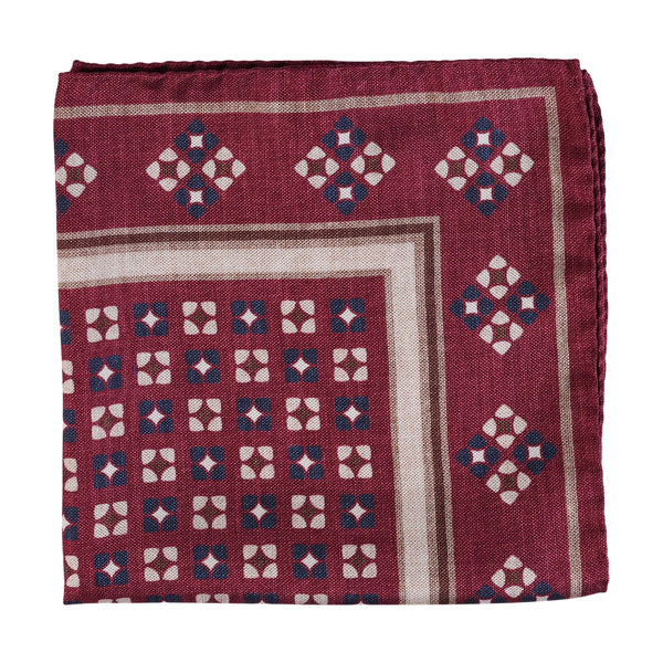 HOUSE OF AMANDA CHRISTENSEN WINE SILK POCKET SQUARE