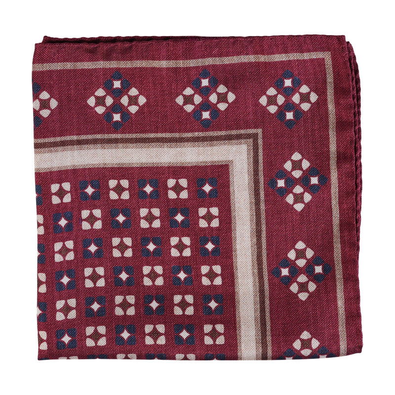 HOUSE OF AMANDA CHRISTENSEN WINE SILK POCKET SQUARE