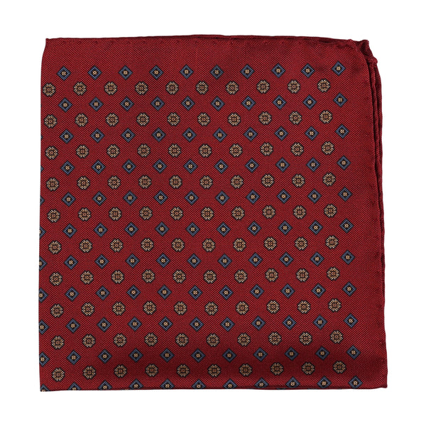 HOUSE OF AMANDA CHRISTENSEN RED SILK POCKET SQUARE