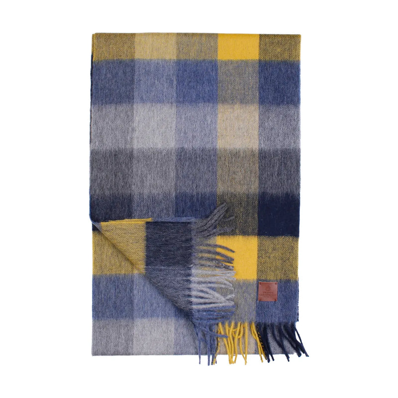 House Of Amanda Christensen Blue Melange Wool Scarf