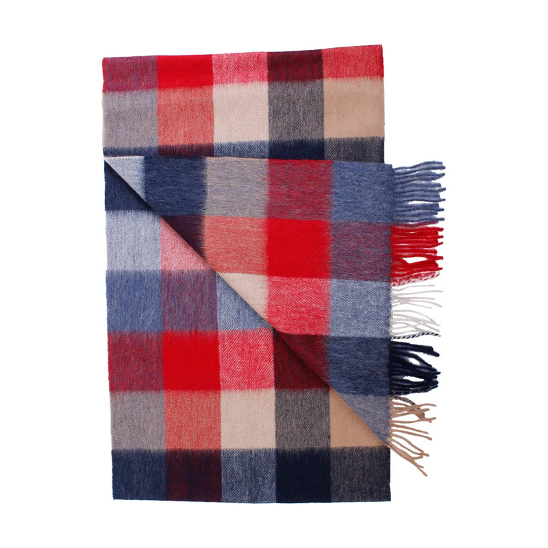 House Of Amanda Christensen Red Multi Wool Scarf