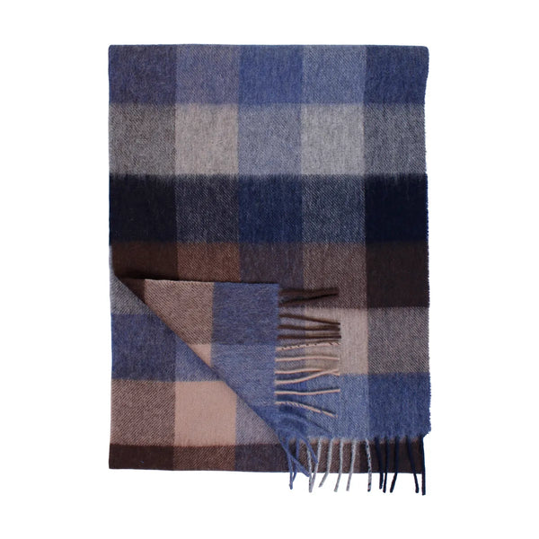 House Of Amanda Christensen Navy Multi wool Scarf