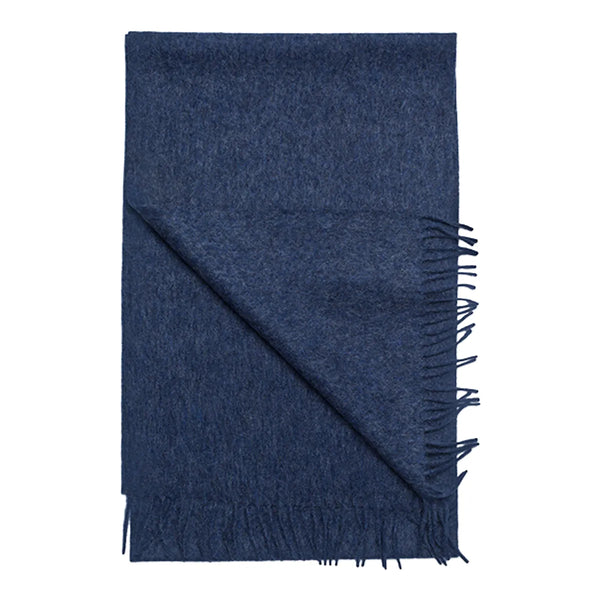 House Of Amanda Christensen Blue Melange Wool  Scarf