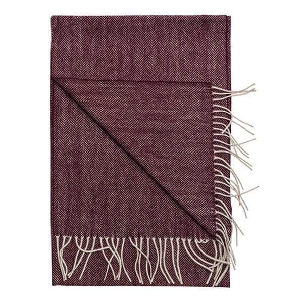 House Of Amanda Christensen Bordeaux Herringbone Scarf