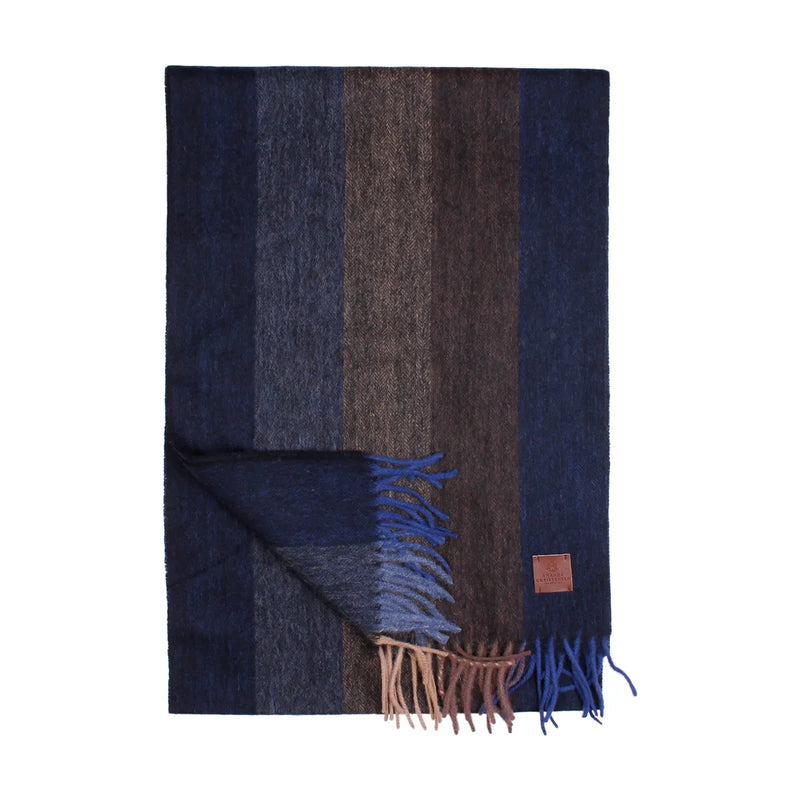 House Of Amanda Christensen Navy Herringbone Wool Scarf