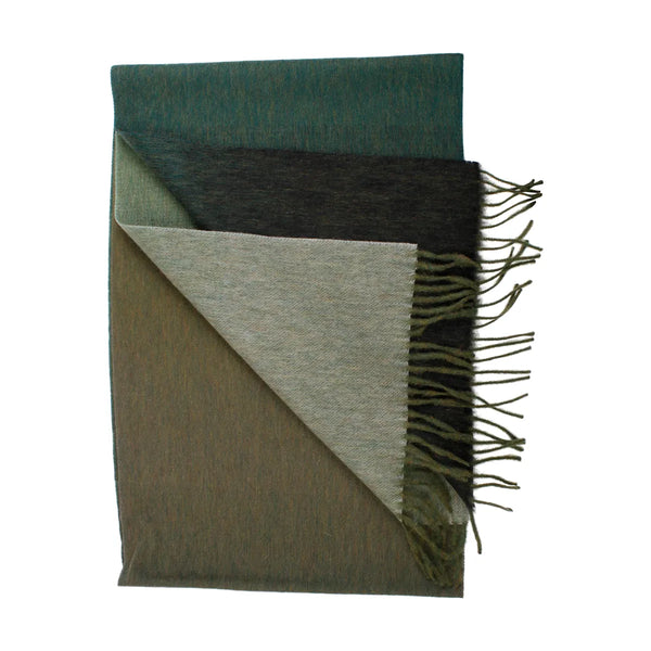 House Of Amanda Christensen Olive Green Omber Wool Scarf