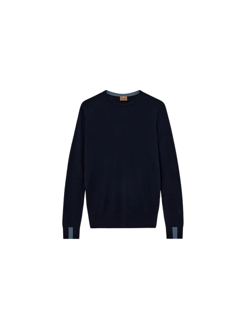 MOS MOSH NAVY SOFT KNIT CREWNECK
