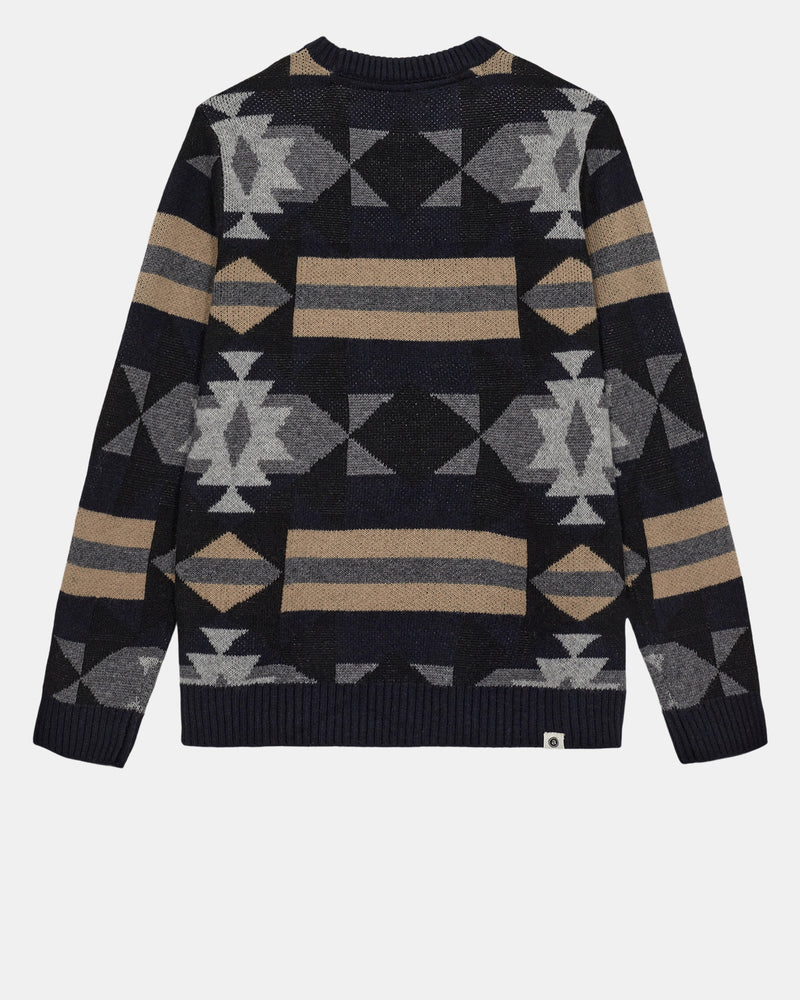 Anerkjendt Navy Print Crewneck