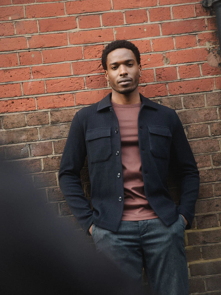 Mos Mosh NAVY KNIT Overshirt